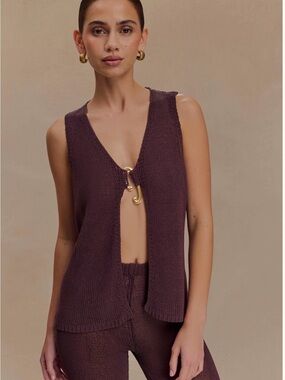 Meshki Malani Knit Top With Hardware - Chocolate